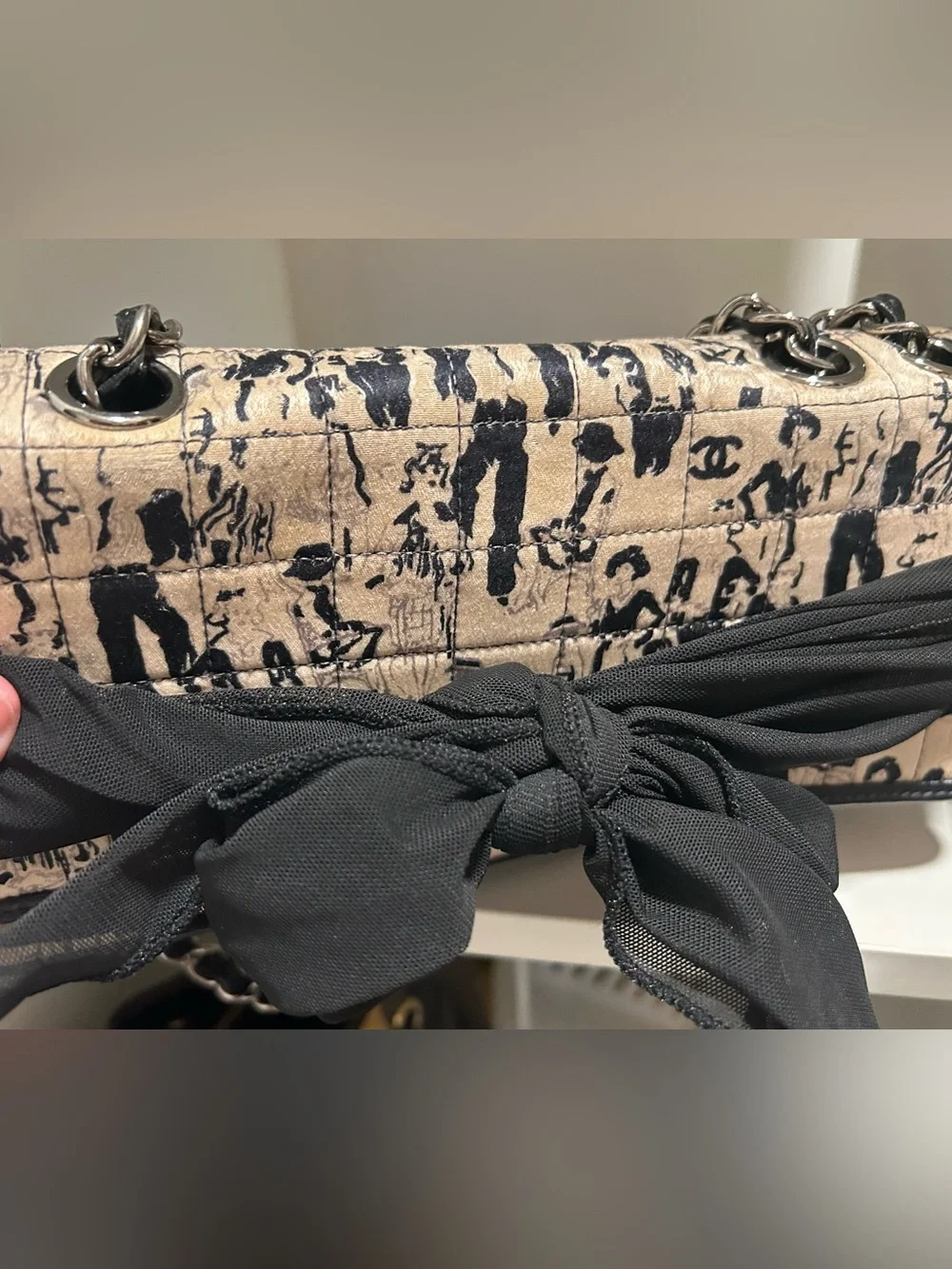 Authentic Vintage Chanel Madamoiselle Choco Bar Scarf bag Limited Edition